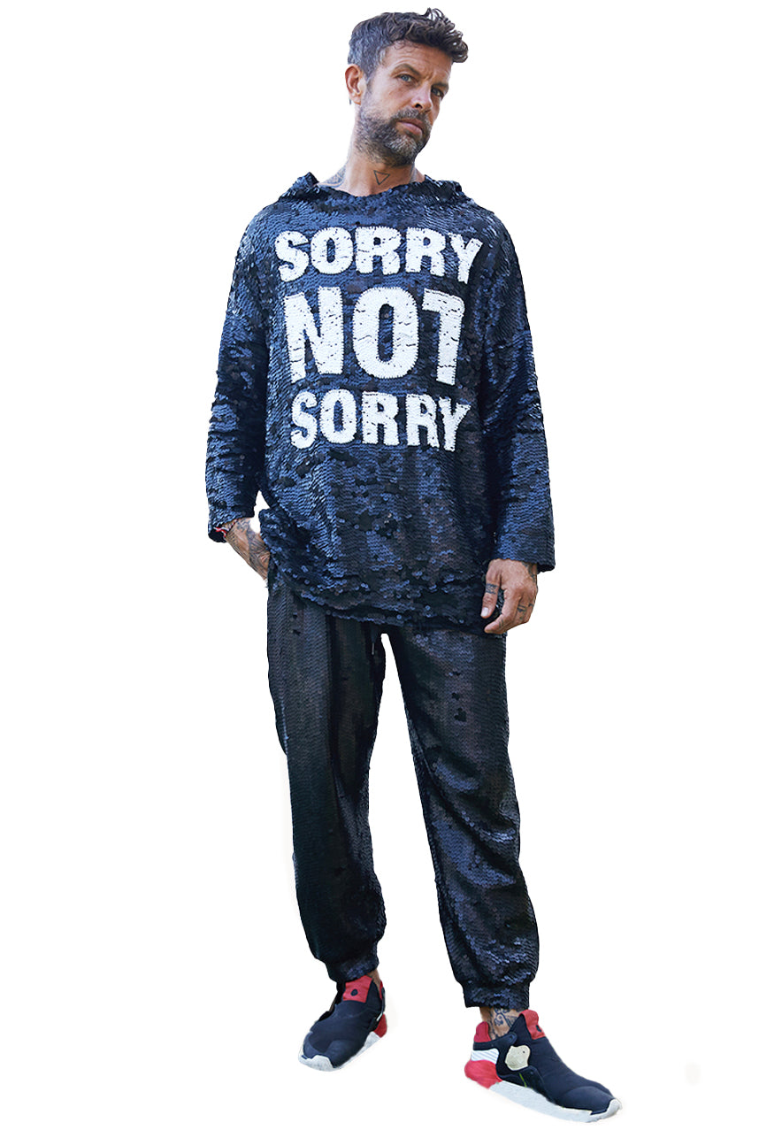 SORRY NOT SORRY Sequin Maxi Hoodie Dress - Pre Order - House of Mua Mua