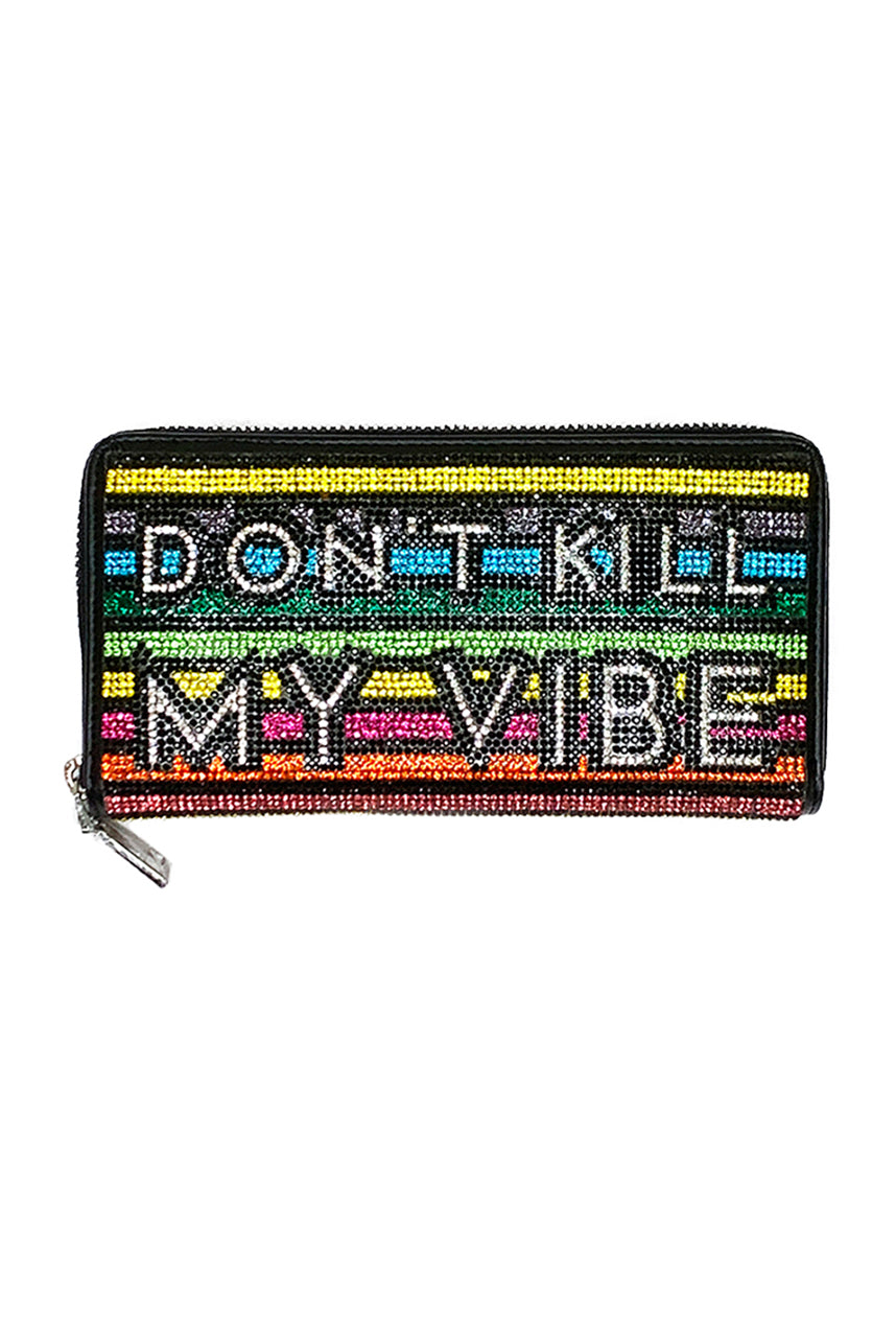 Don t Kill My Vibe Rhinestone Wallet