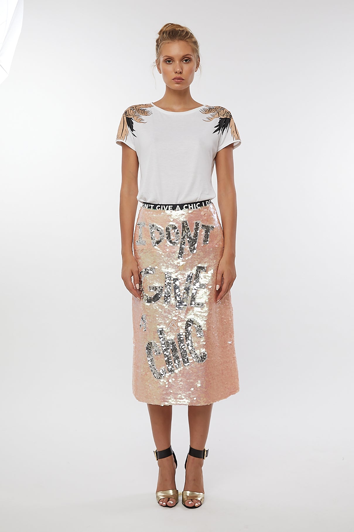I Don't Give A Chic Sequin A-line Skirt- Pre Order