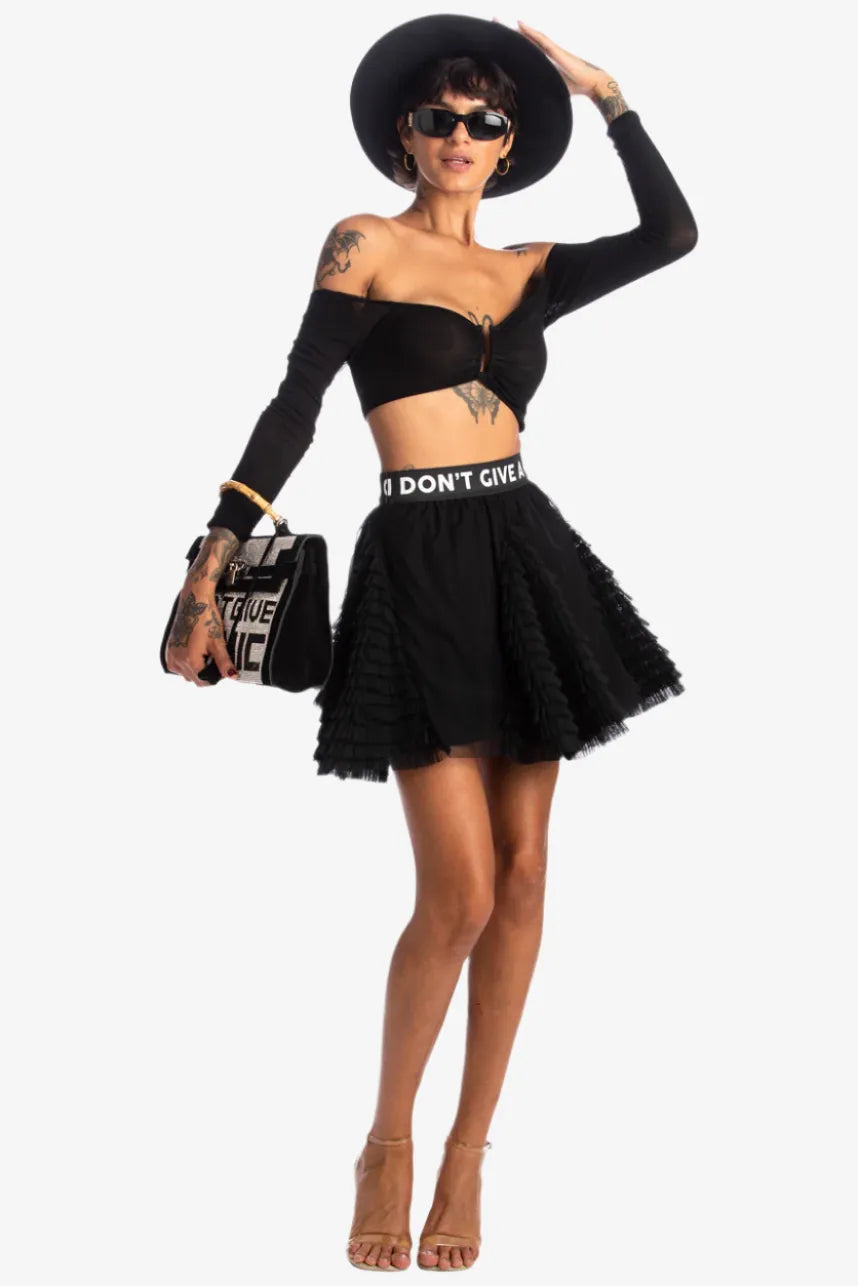 Tulle Ruffle Mini Skirt