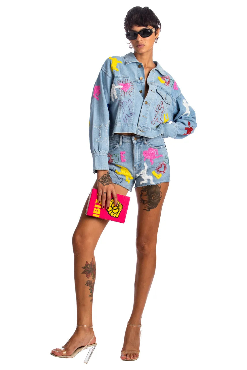 Denim Jacket More Glitter Less Bitter