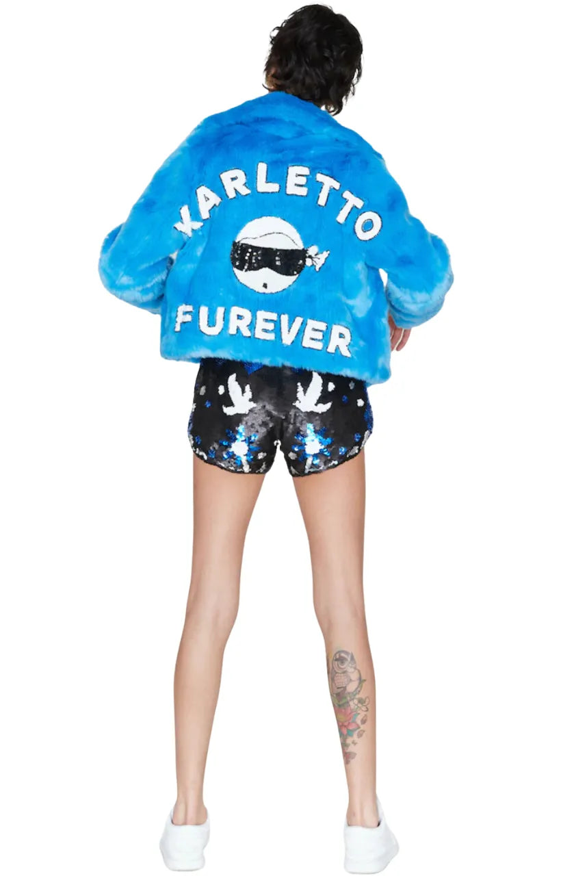 Karletto Furever Faux Fur Biker Jacket