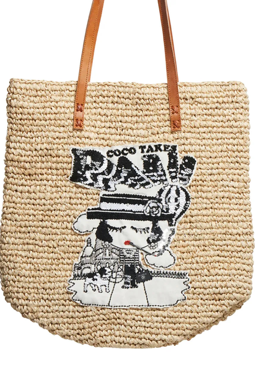 Coco Takes Paris Raffia Market Bag