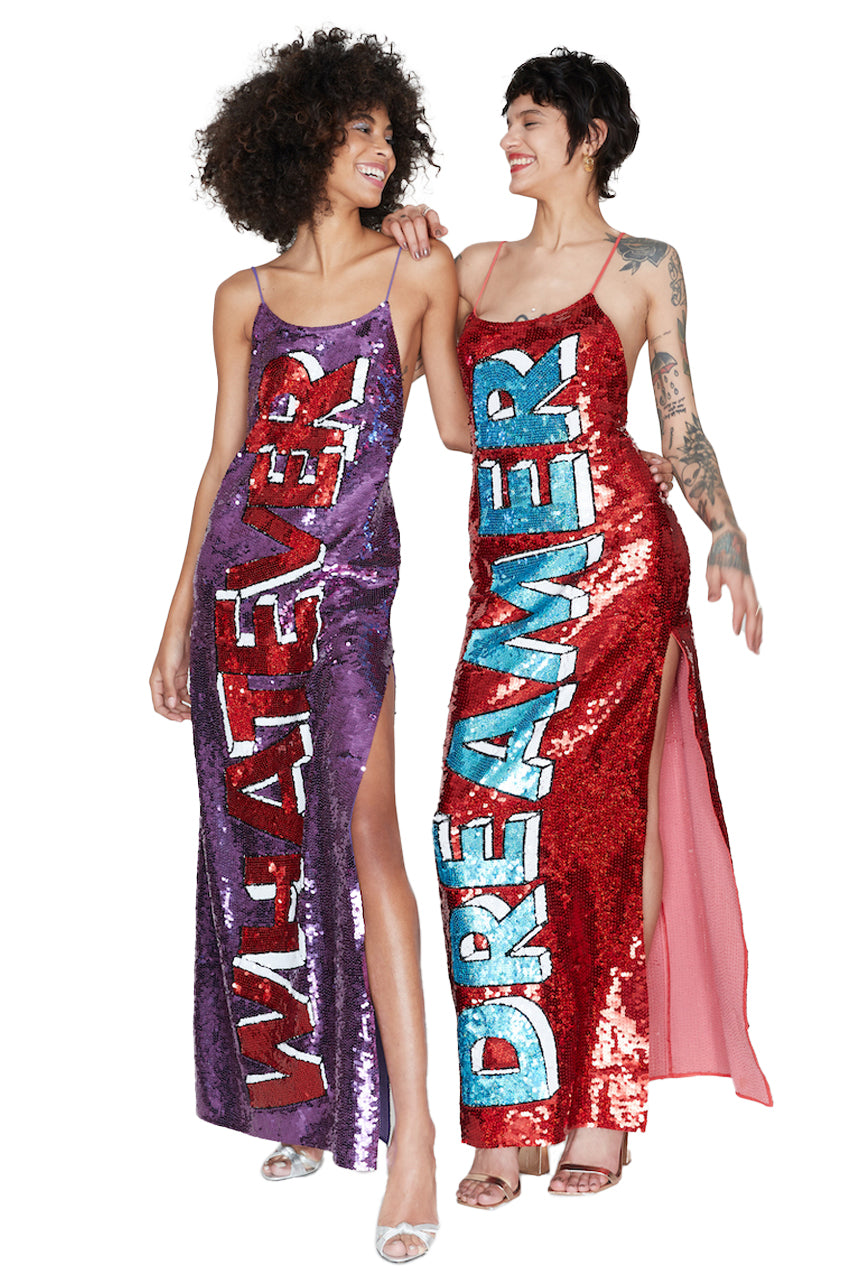 DREAMER Sequin Singlet Split Long Dress-Pre Order