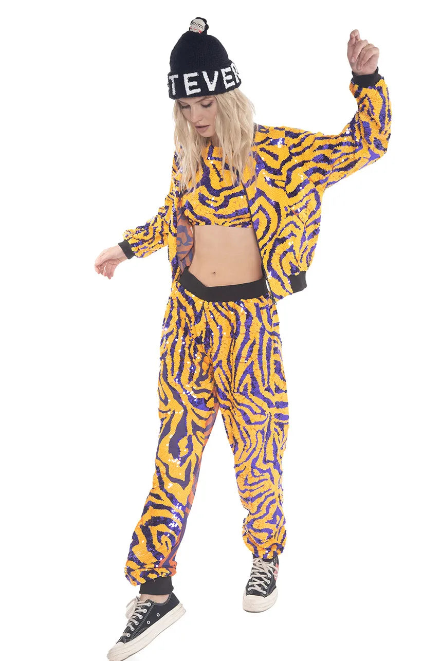 Tiger Sequin Runner Pants