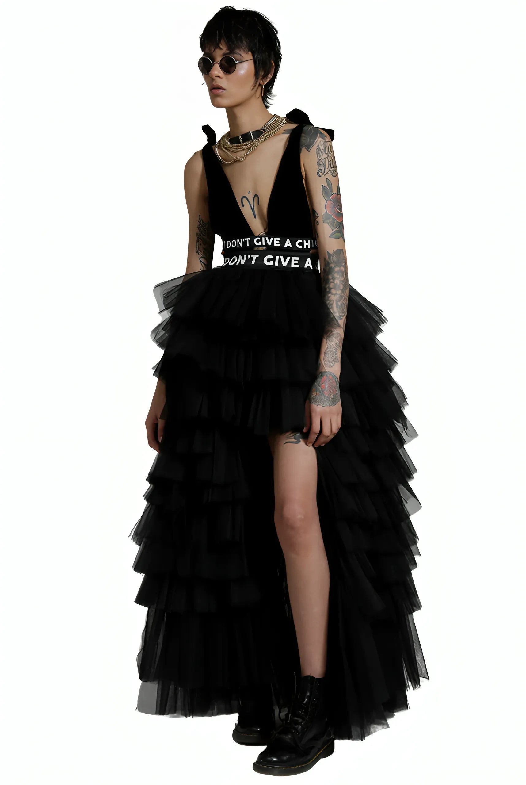 Black Velvet Top Hilo Tulle Dress