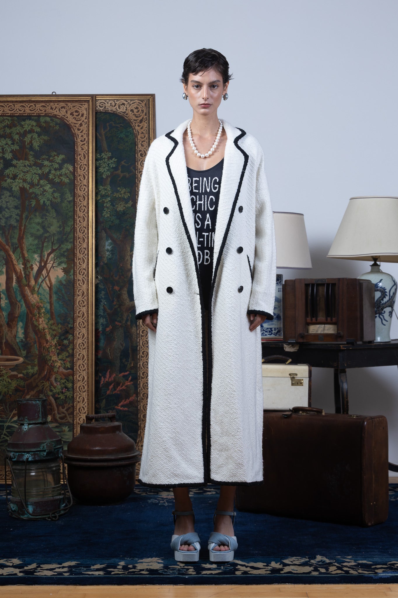 Dame un Grrr long wool coat