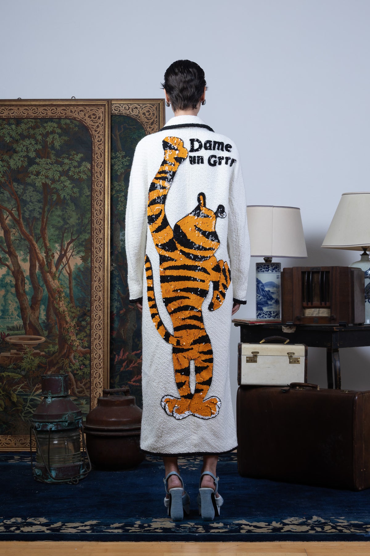 Dame un Grrr long wool coat