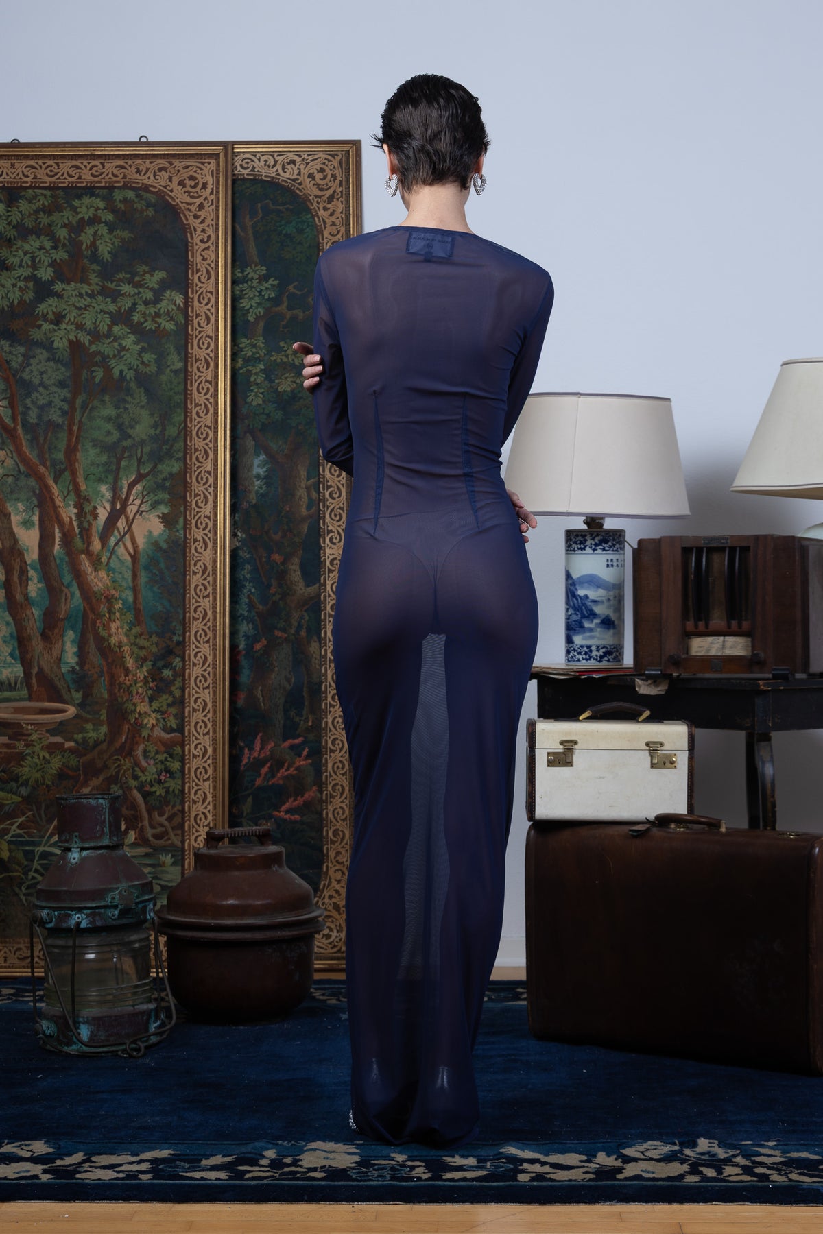 Full Sleeve Skeleton BLACK Net Dress