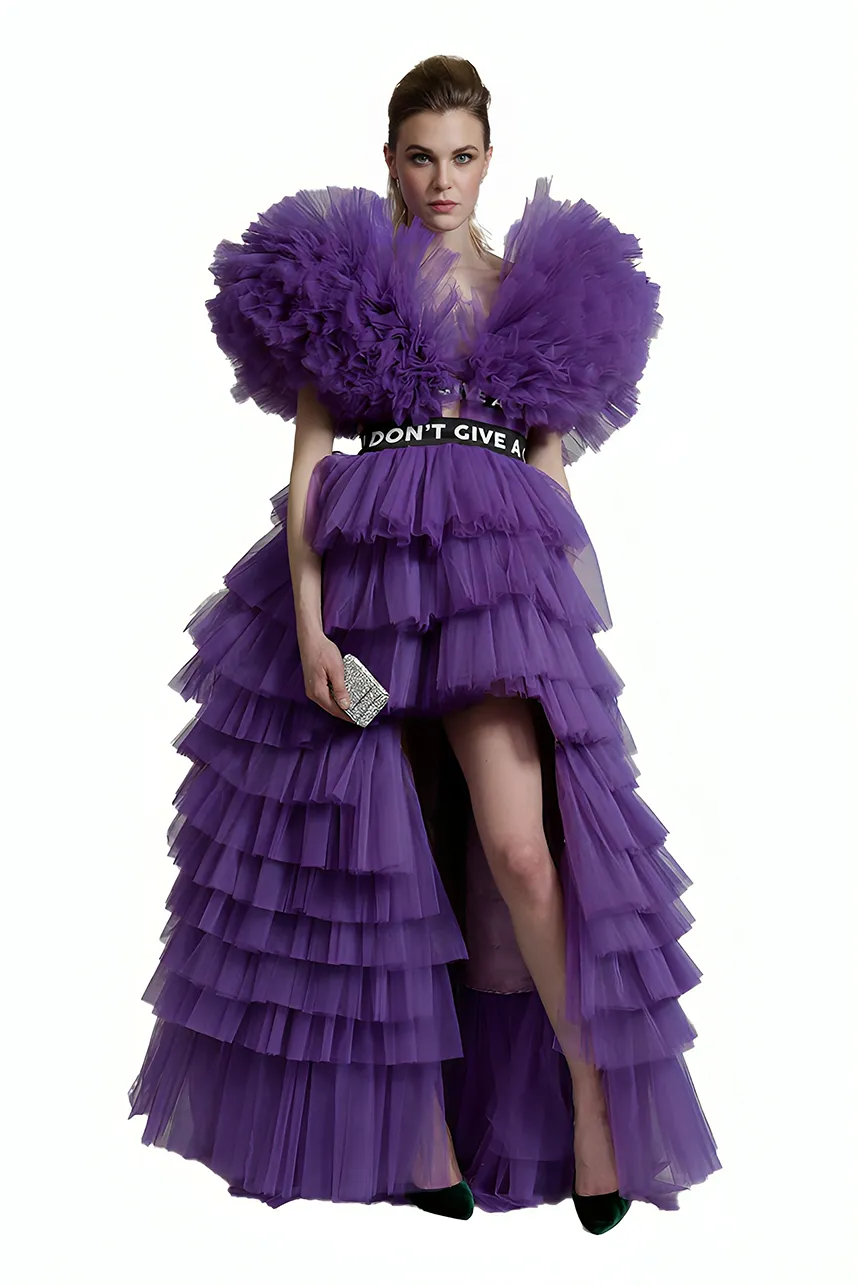 Anakara HiLo Tulle Dress In Violet