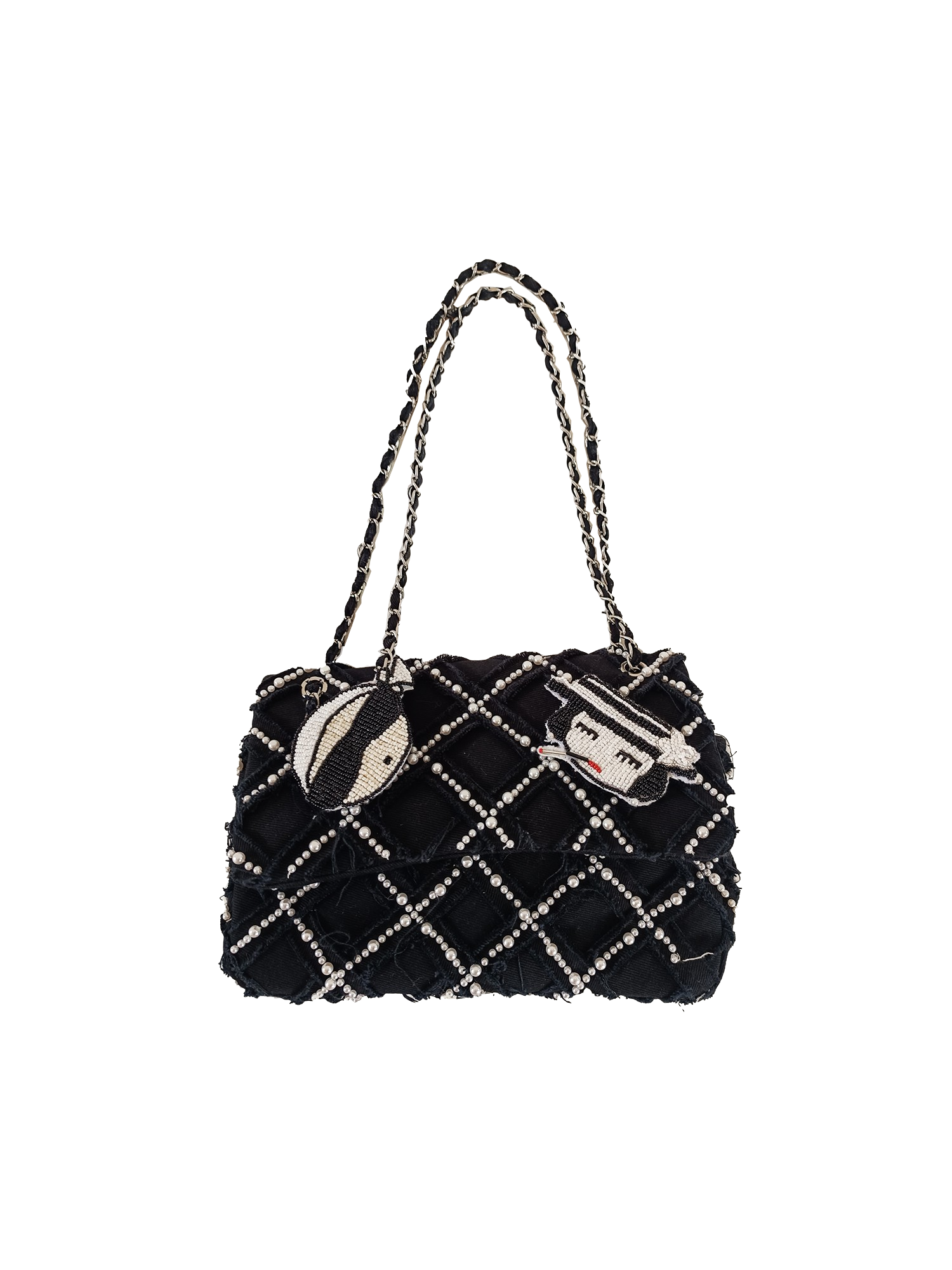 PEARL MEDIUM DENIM TWILL SHOULDER BAG