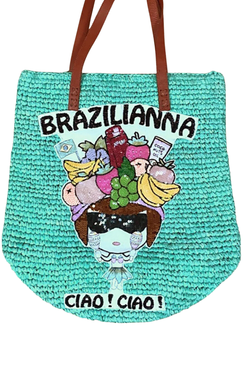 Brazilianna Raffia Market Bag