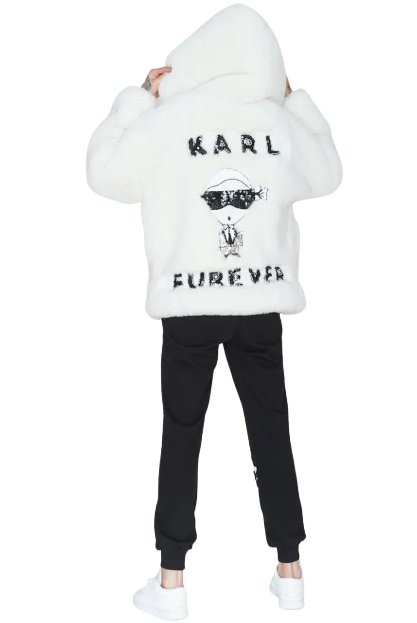 Karletto Furever Faux Fur Hoodie Coat