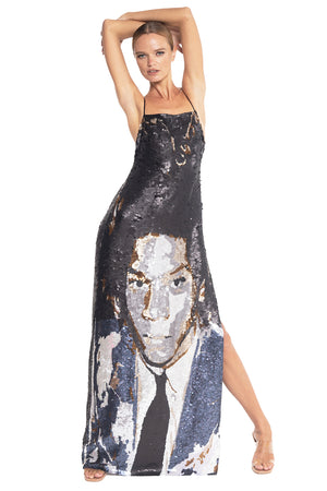 Basquiat Sequin Long Singlet Dress - Pre order