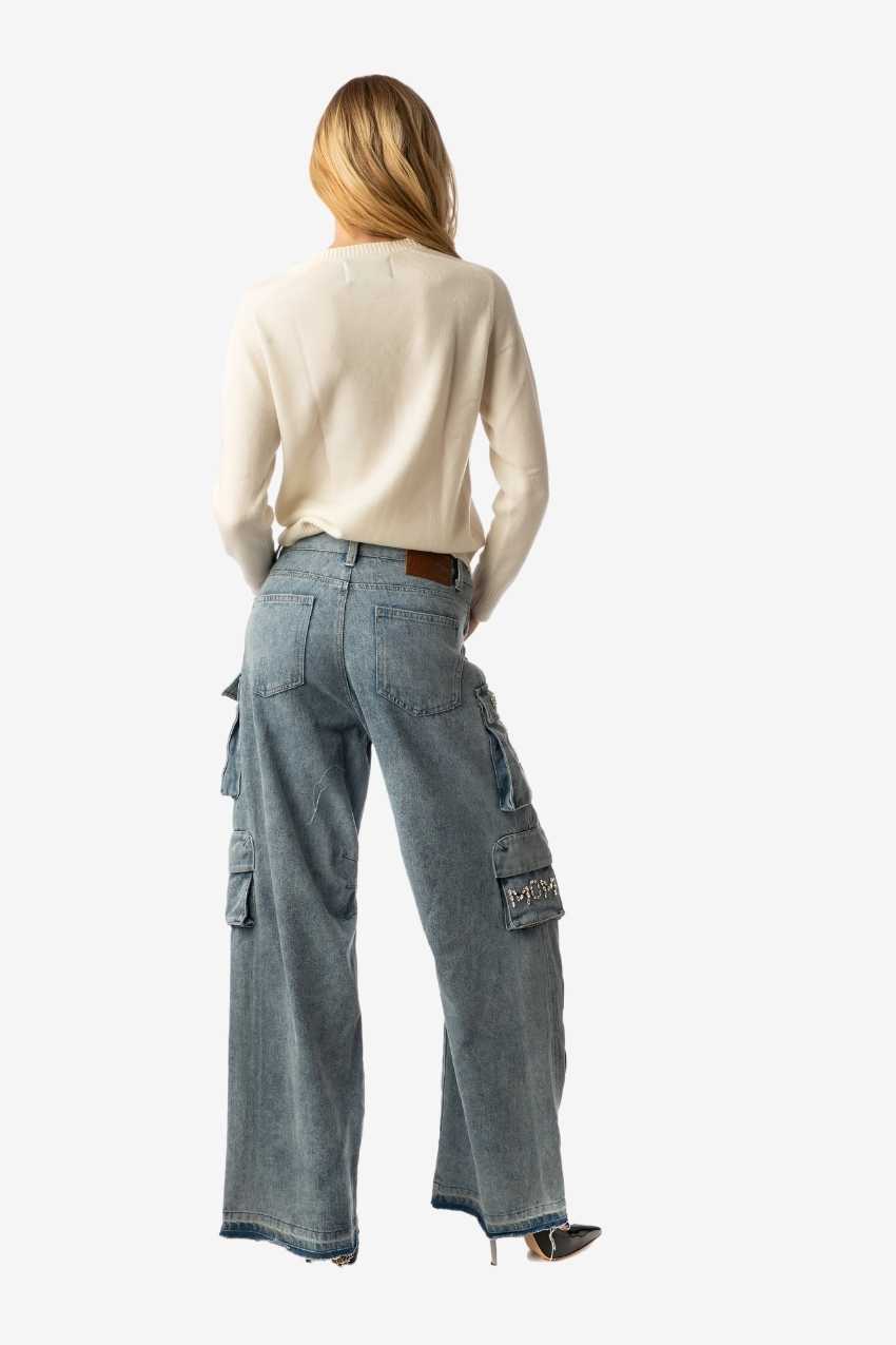 All You Need Blue Denim Cargo Pants