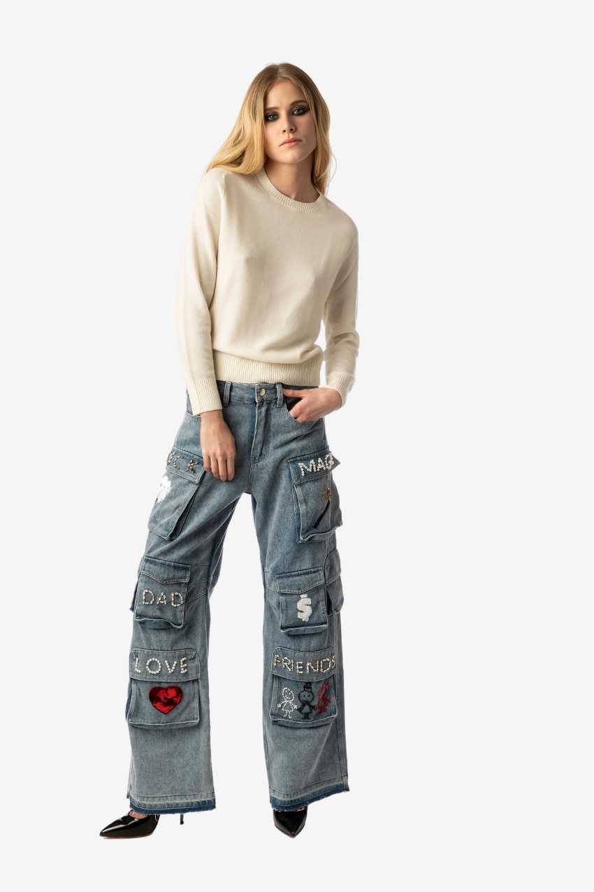 All You Need Blue Denim Cargo Pants