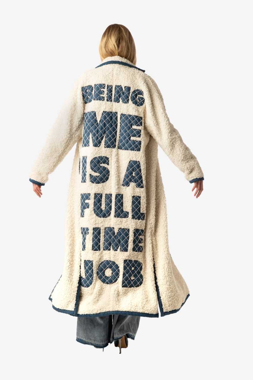 Being Me Is A Full Time Job Wool Long Coat