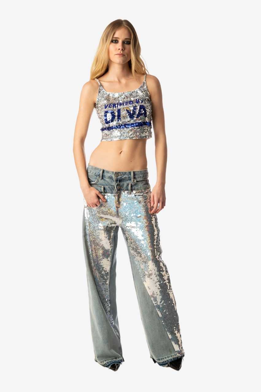 Diva Sequin Crop Top