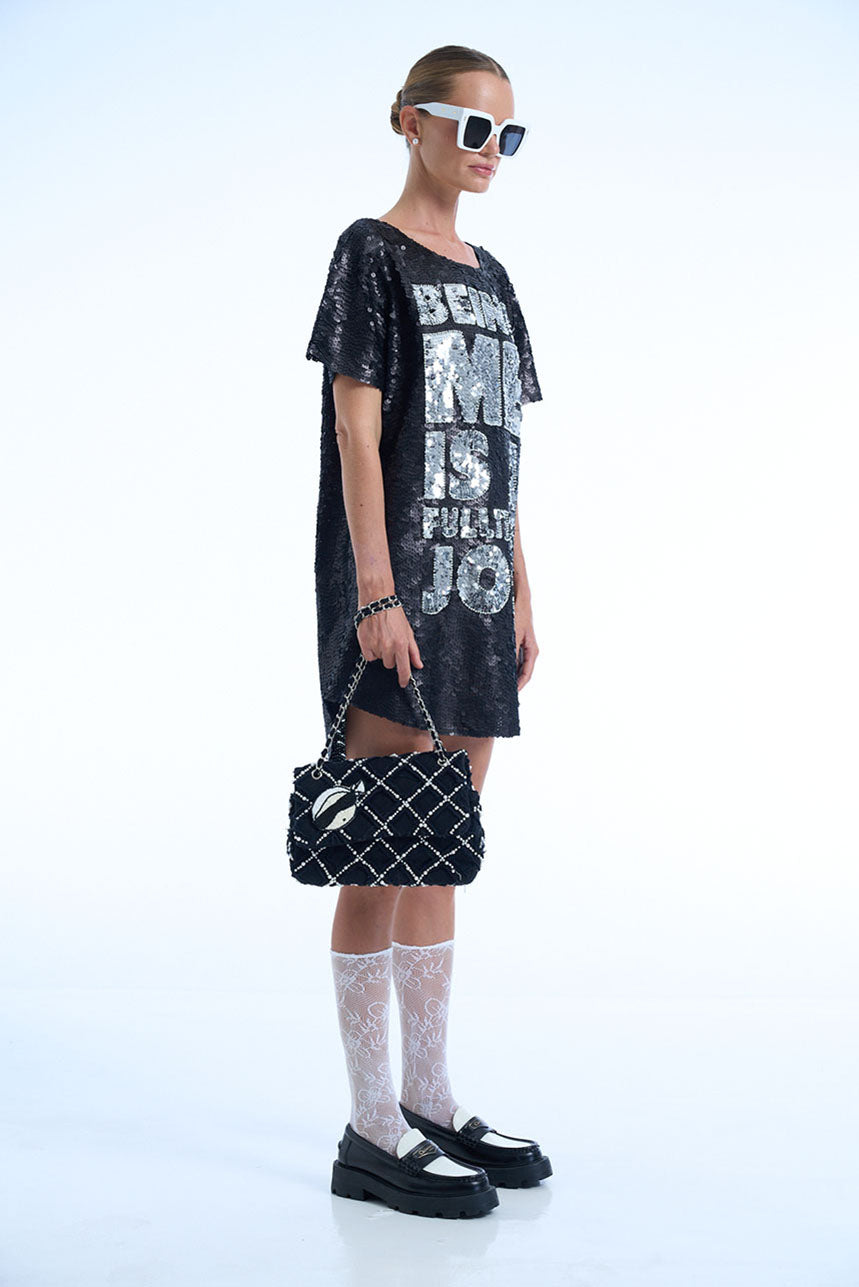 Being Me Is A Full Time Job Sequin Maxi Tee Dress