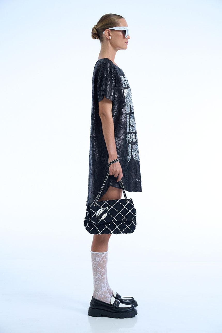 Being Me Is A Full Time Job Sequin Maxi Tee Dress