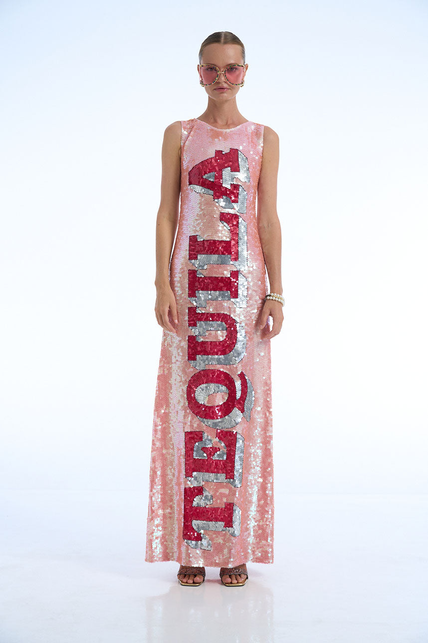 pink sequin maxi dress Pink Tequila Sequin Long Dress XS