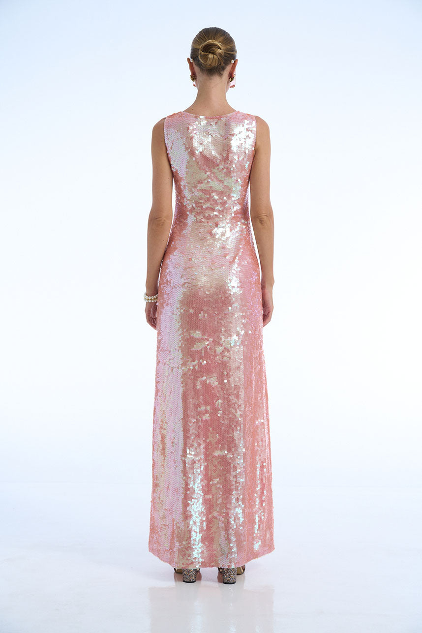 Pink Tequila Sequin Long Dress - House of Mua Mua Pink Tequila Sequin Long Dress - House of Mua Mua