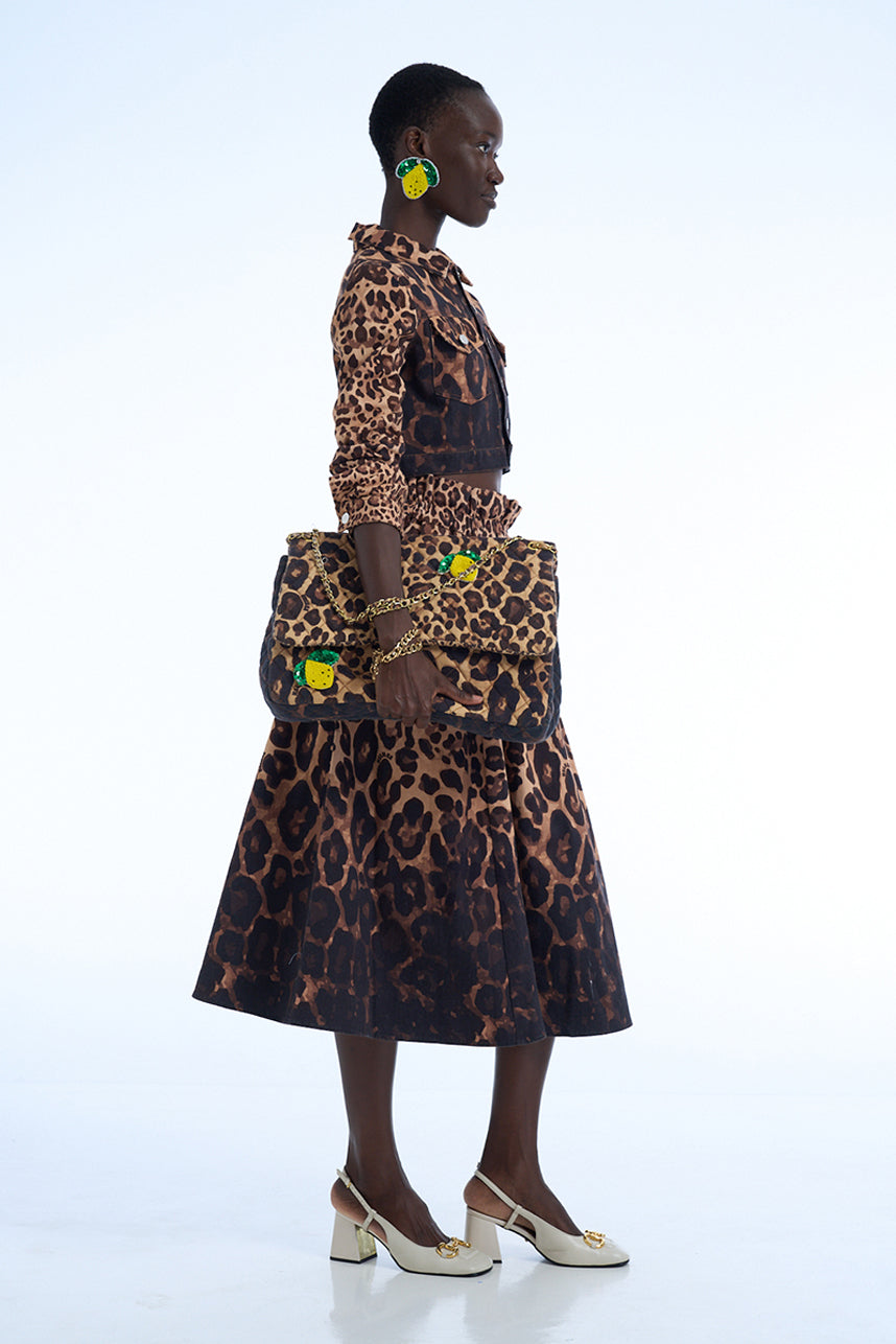 LEOPARD BIG TWILL SHOULDER BAG