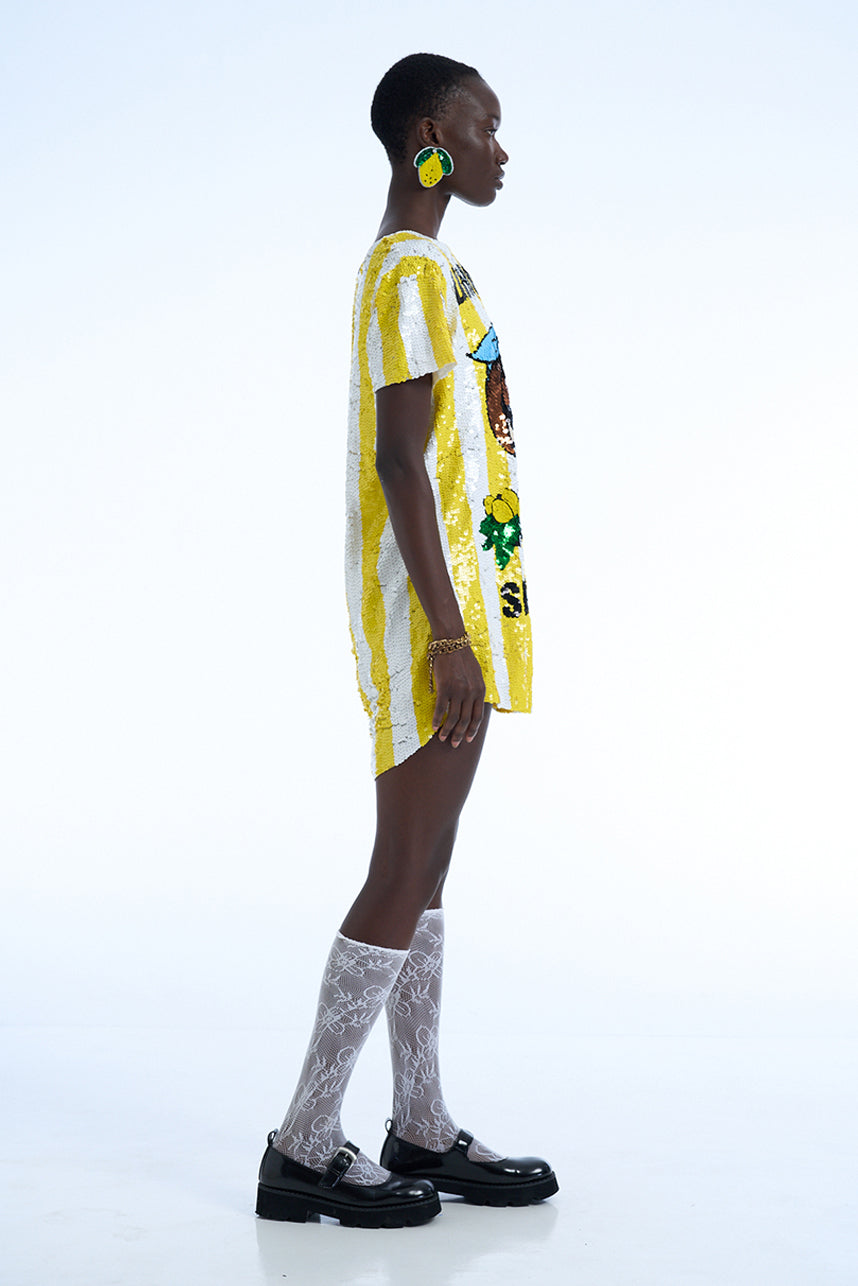 LIMONCELLO SICILIANNA SEQUIN MAXI TEE DRESS