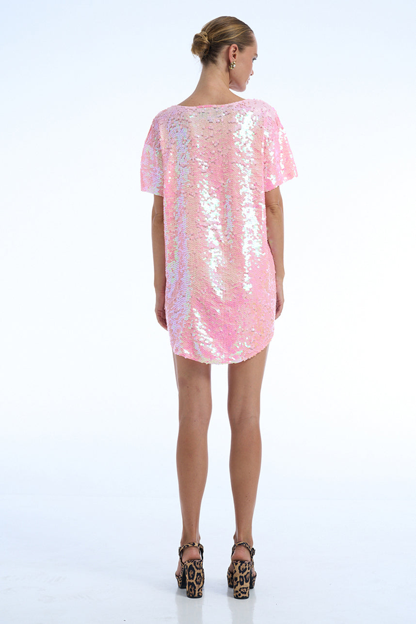 SPAGHETTI FOREVER DIET NEVER SEQUIN MAXI TEE DRESS