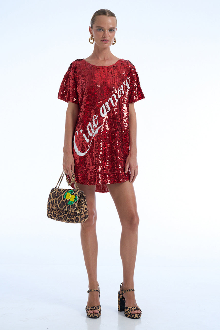 CIAO AMORE SEQUIN MAXI TEE DRESS