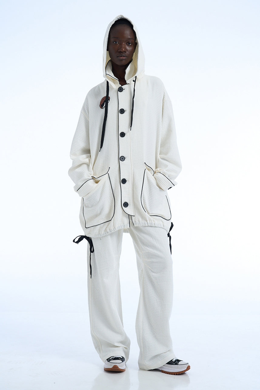 YOUR YACHT OR MINE COTTON WAFFLE HOODIE SET