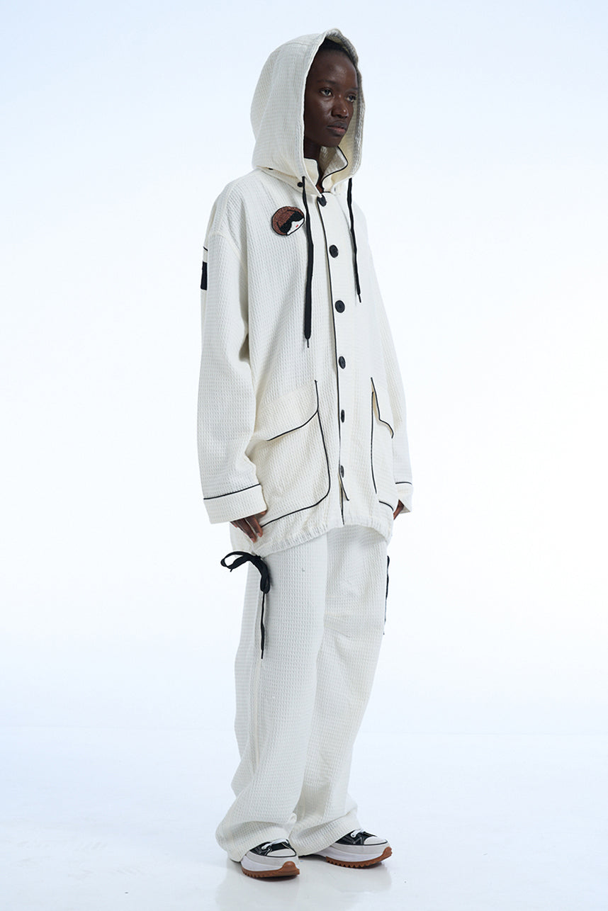 YOUR YACHT OR MINE COTTON WAFFLE HOODIE SET