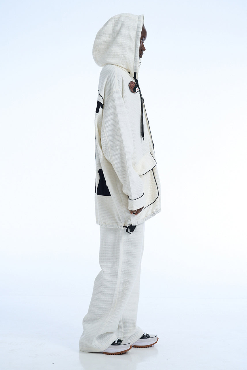 YOUR YACHT OR MINE COTTON WAFFLE HOODIE SET