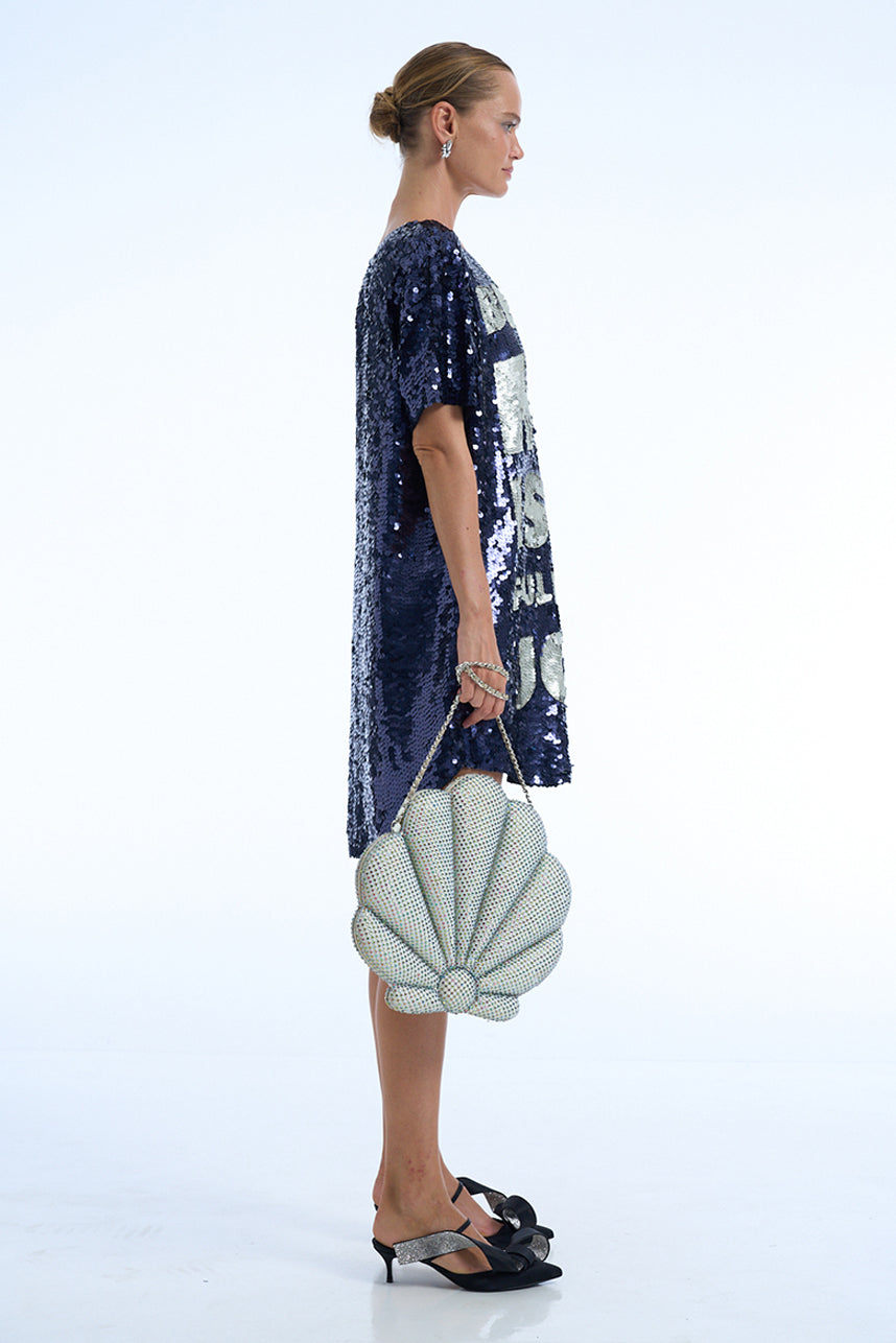 BEING ME IS A FULL TIME JOB SEQUIN MAXI TEE DRESS