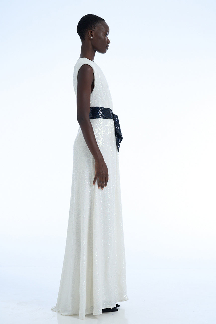 WHITE SEQUIN DRESS
