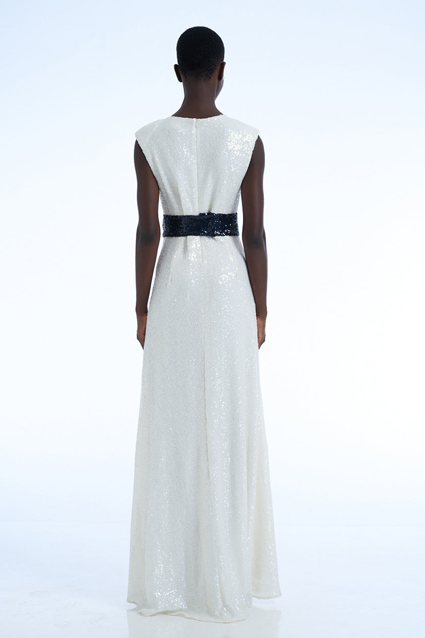 WHITE SEQUIN DRESS