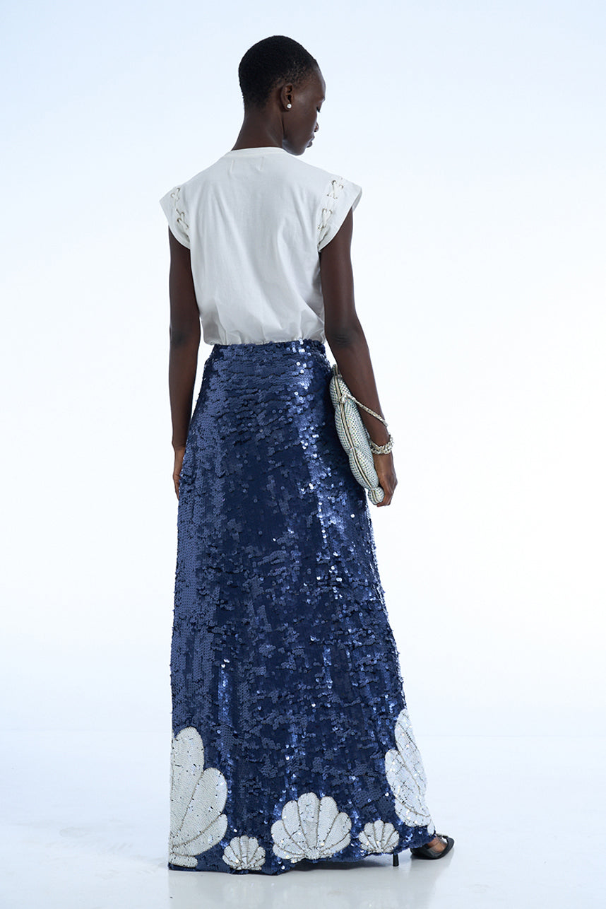 SEASHELLS SEQUIN MAXI SKIRT