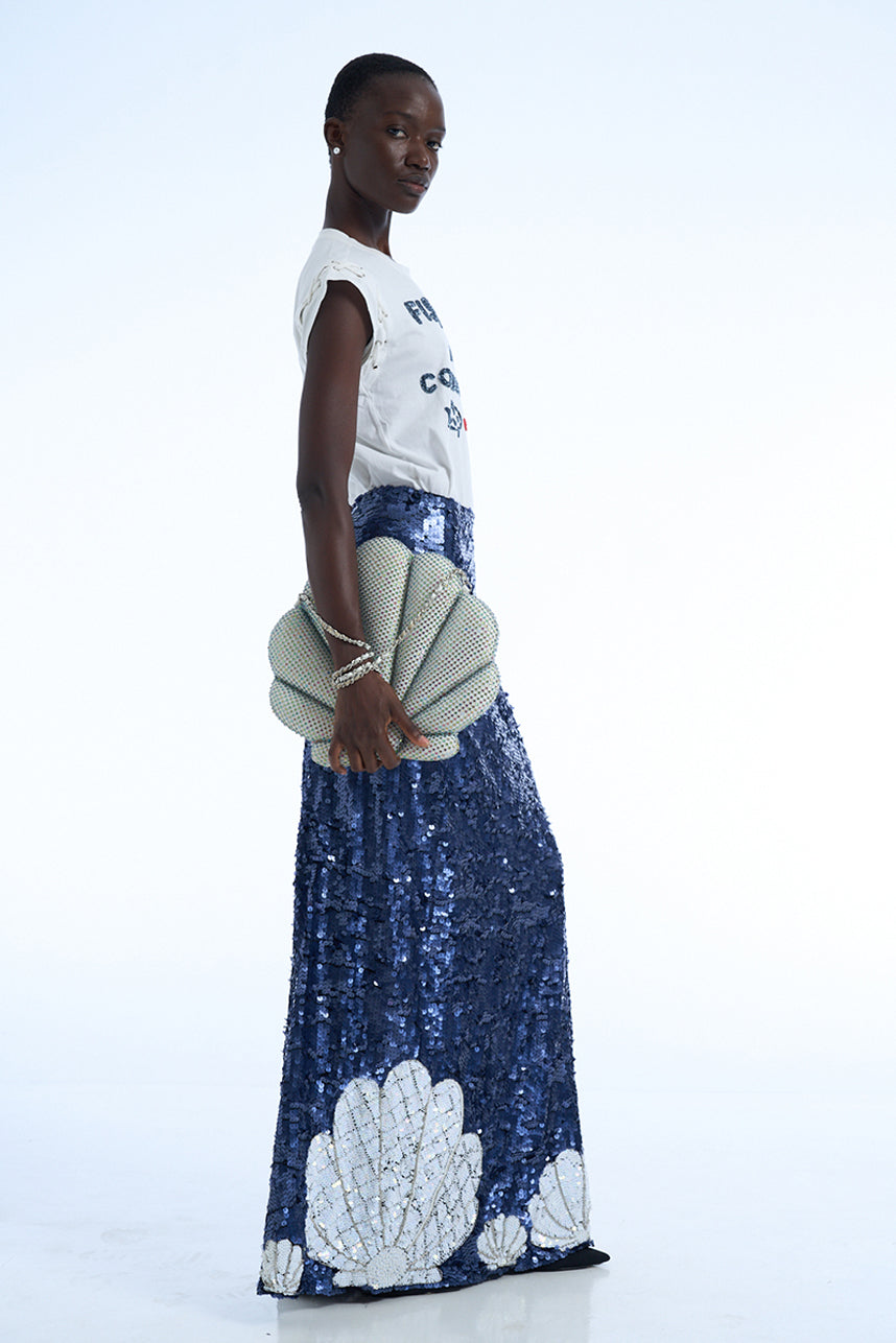 SEASHELLS SEQUIN MAXI SKIRT