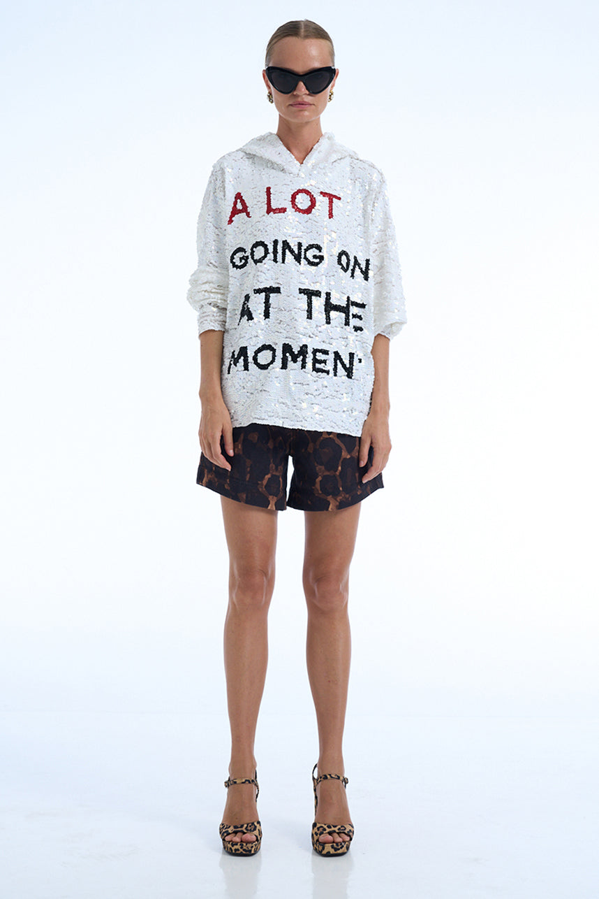 A LOT GOING ON AT THE MOMENT SEQUIN HOODIE JUMPER