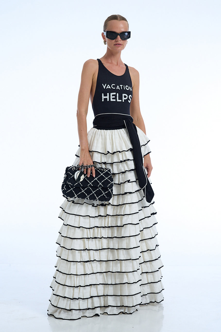 PEARL MEDIUM DENIM TWILL SHOULDER BAG