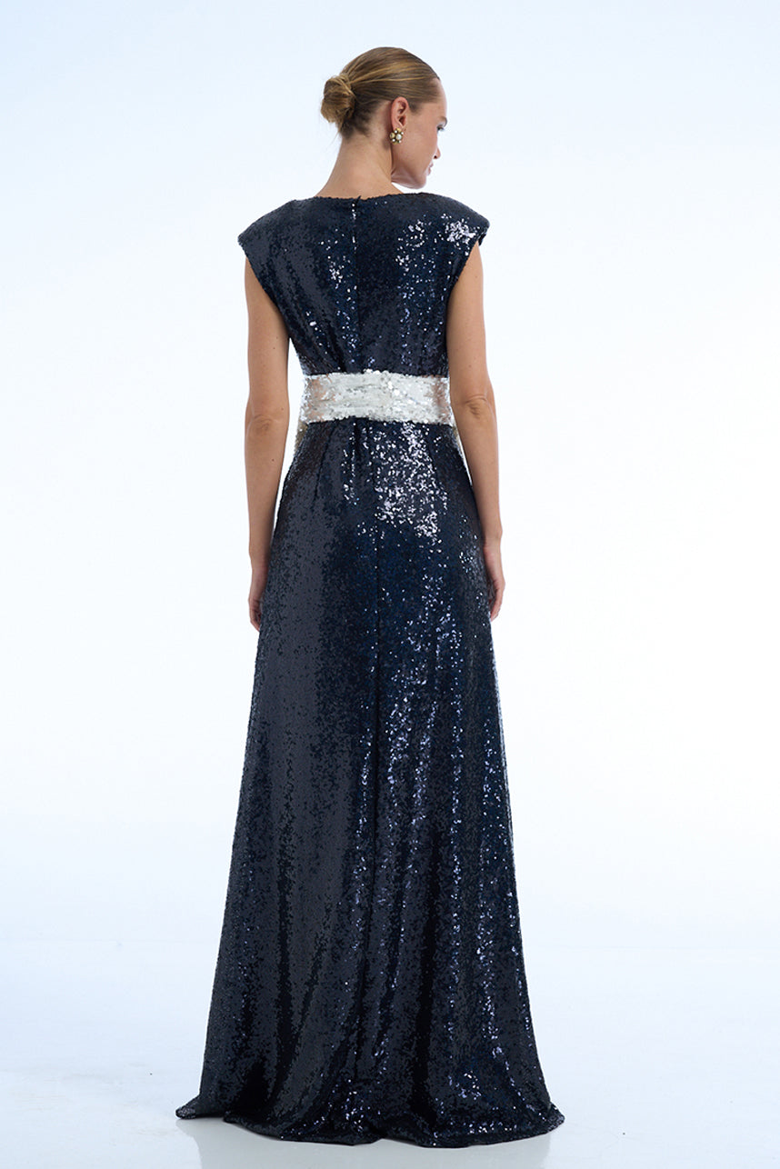 INDIGO SEQUIN DRESS
