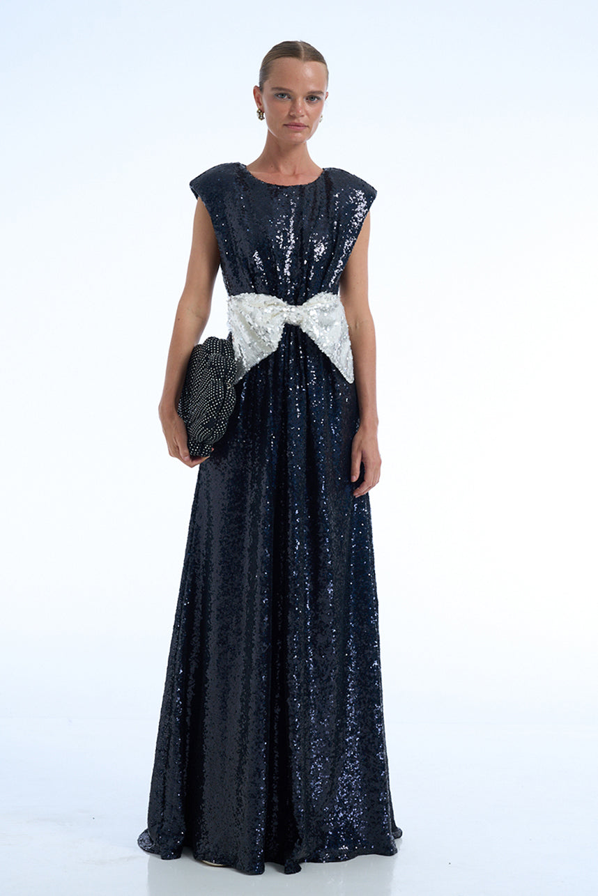 INDIGO SEQUIN DRESS
