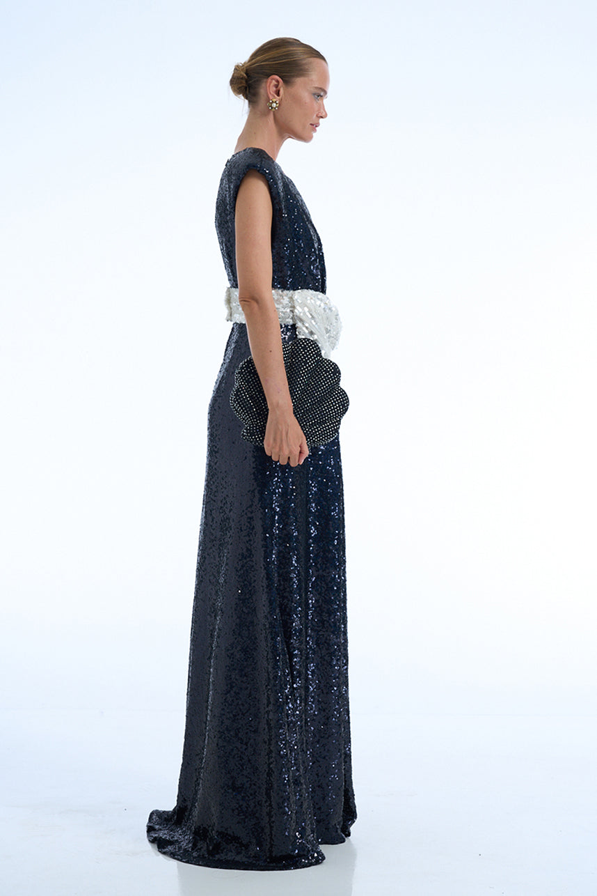 INDIGO SEQUIN DRESS