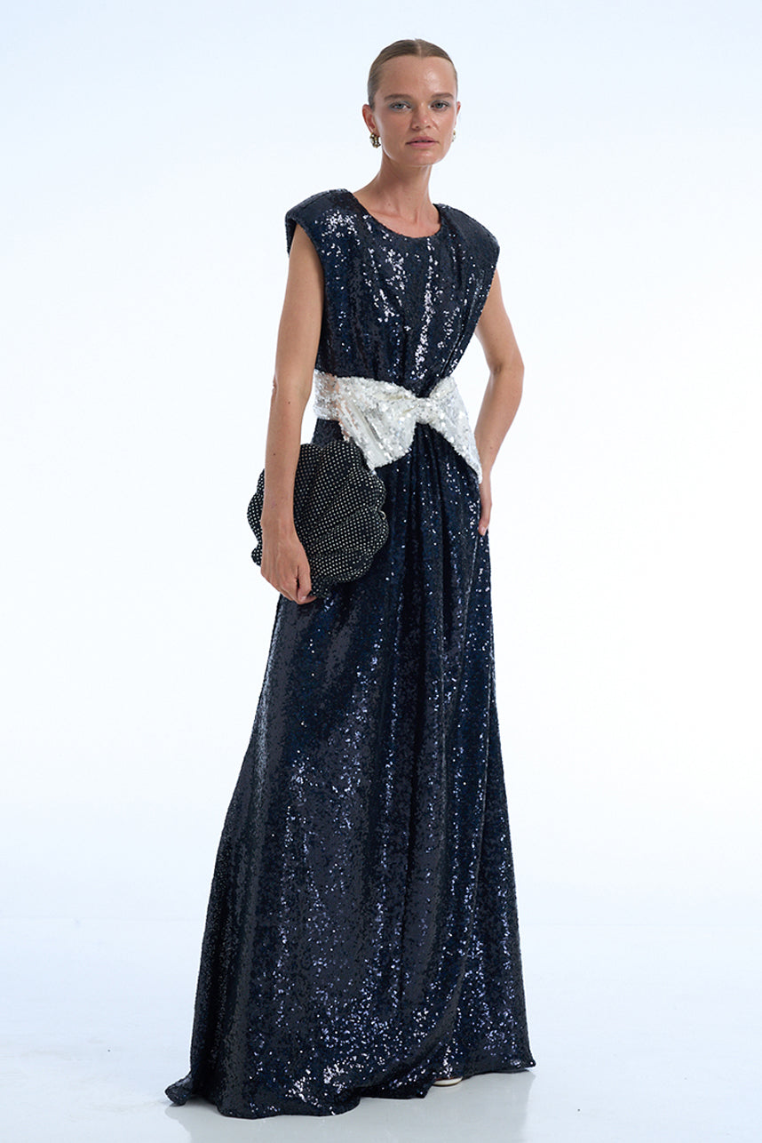 INDIGO SEQUIN DRESS