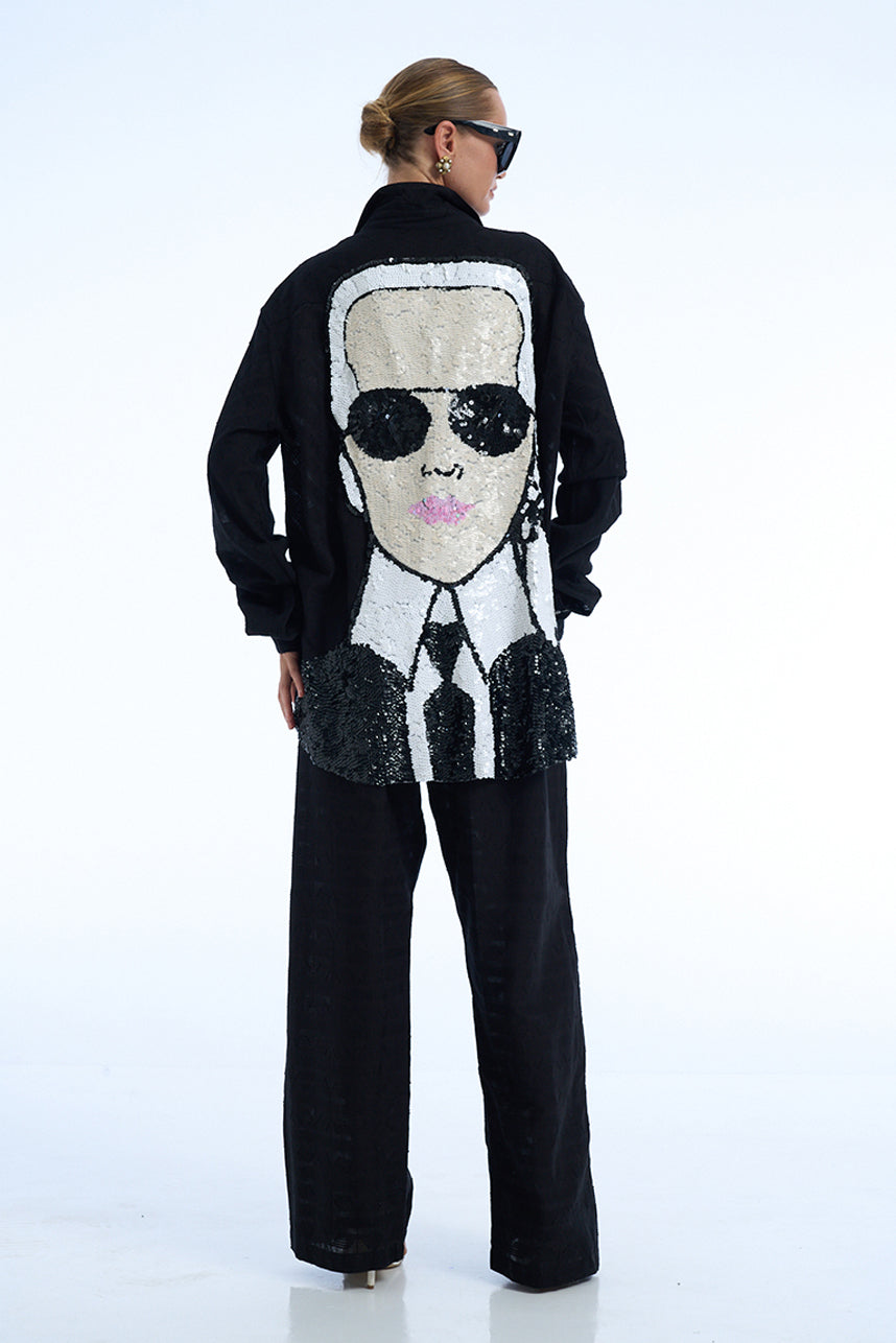 KARLETTO COTTON BIAS SHIRT AND PANTS SET