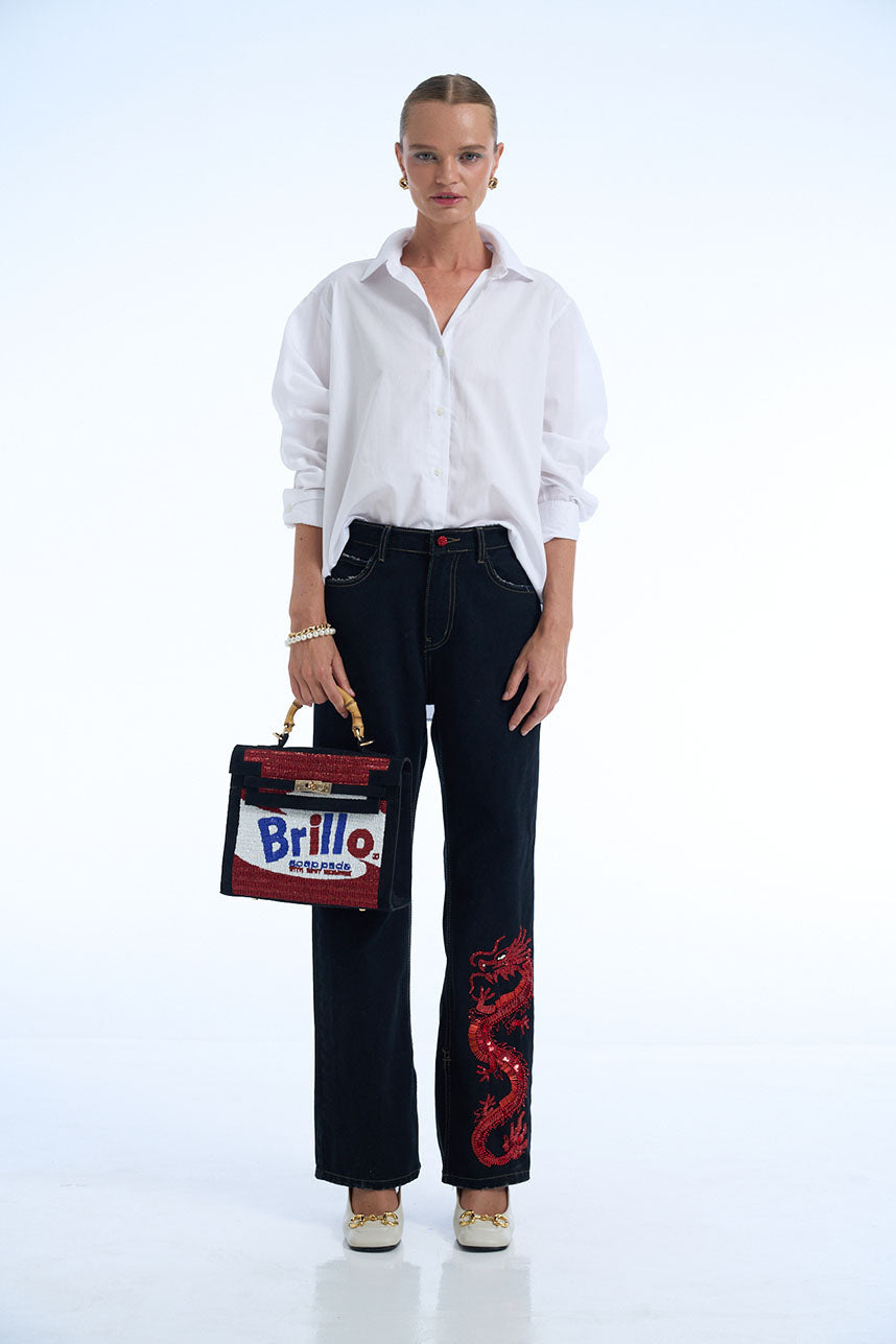 Red Dragon Denim Pants