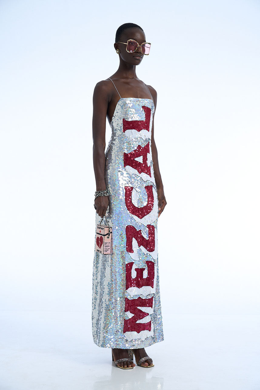 Silver Mezcal Sequin Singlet Dress