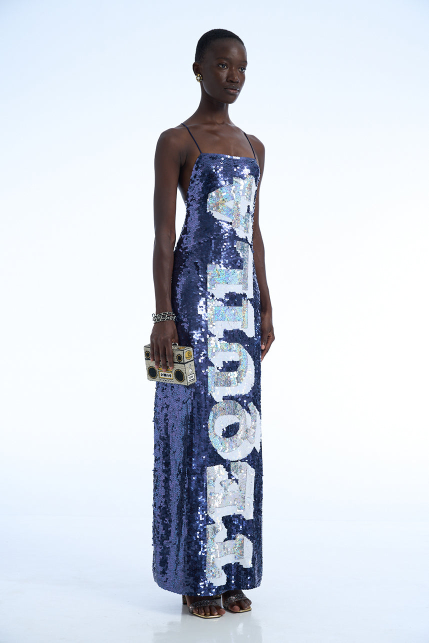 blue sequin tank dress Kamari Sequin Liv Tank Midi Dress Light-Blue / M by Sugarlips