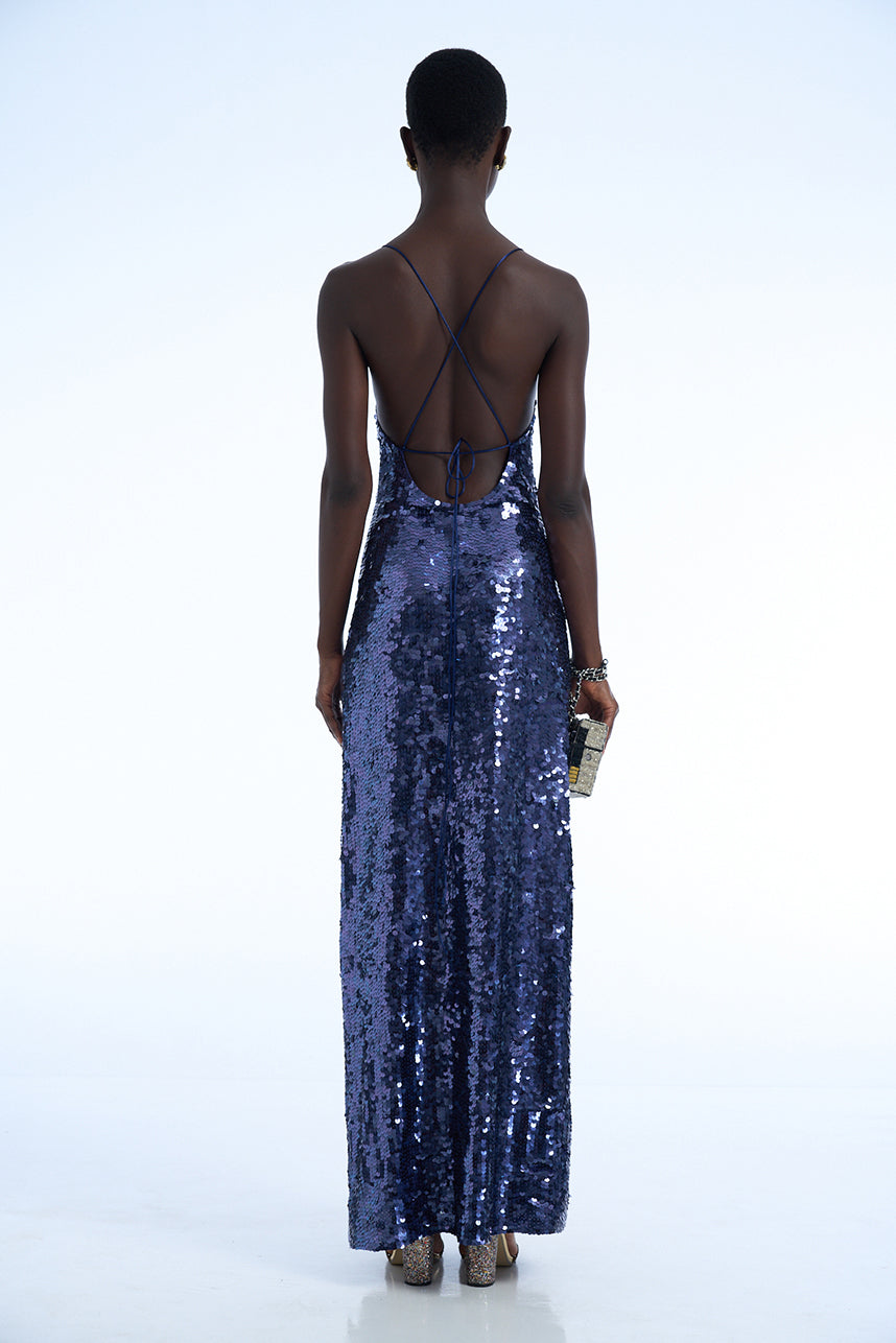 Blue Tequila Sequin Singlet Dress