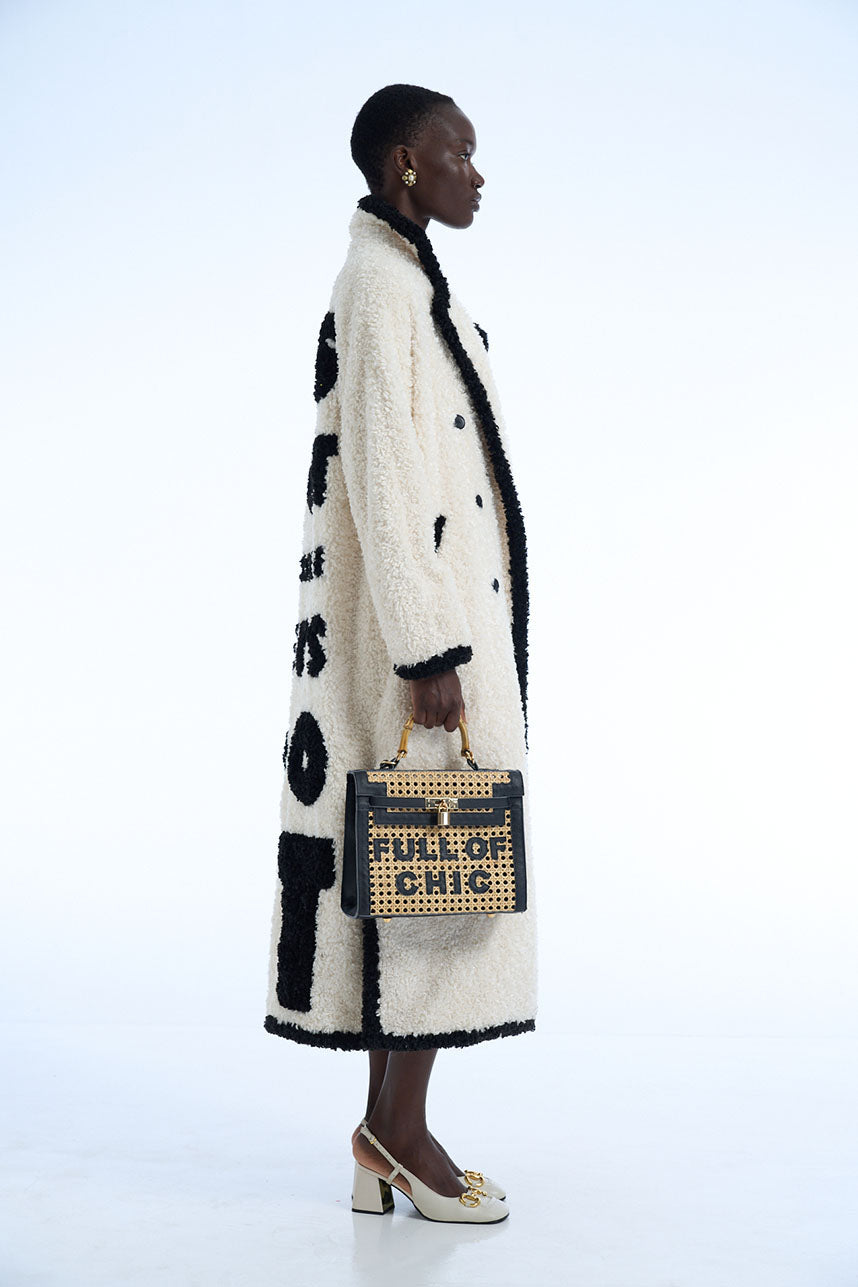 Its Not Possible Lets Do It Eco Lamb Fur Long Coat